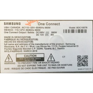 CAJA ONE CONNECT PARA TV SAMSUNG ((USADO)) / NUMERO DE PARTE BN96-46950P / BN44-00973A / SOC1007R / BN9646950P / BN4400973A / S0C1007R / MODELO QN82Q900 / QN82Q900RBFXZA